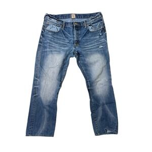 Men's PRPS Barracuda Denim Distressed Button Fly Straight Jeans 38 x 31 Read